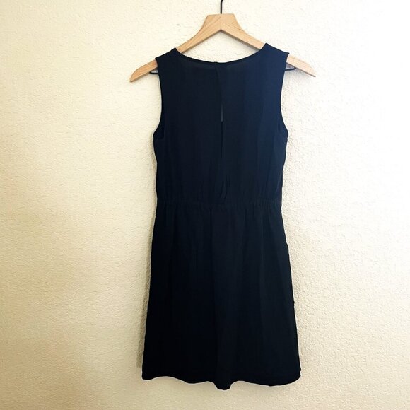 Madewell Black Silk Sleeveless Fit & Flare Dress Size 2 - Picture 5 of 5